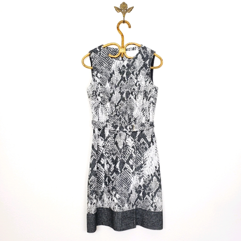 Huge Boss Jacquard Snakeskin Knit A-line Dress 4
